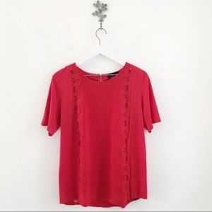 CCO THE KOOPLES Lace Detailed Top Large Red